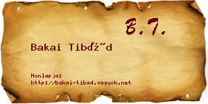 Bakai Tibád névjegykártya